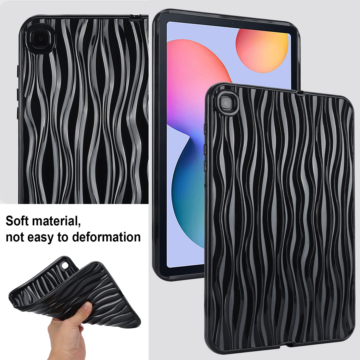 TPU Protective Case for Samsung Galaxy Tab S6 Lite P610 P615 Tab S6 Lite (2022) Solid Color Water Ripple Texture Tablet Cover TPU Protective Case for Samsung Galaxy Tab S6 Lite P610 P615 Tab S6 Lite (2022) Solid Color Water Ripple Texture Tablet Cover